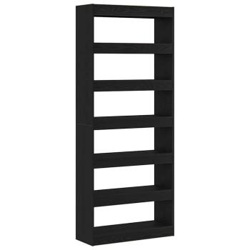 schwarzes Eichenregal Schwarzeiche Holzwerkstoff 80 x 30 x 198 cm