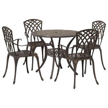 ARDEBO.de - 5-tlg. Garten-Essgruppe Bronzen Aluminiumguss