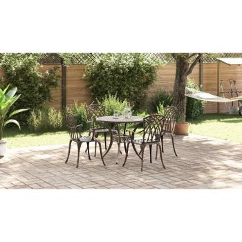5-tlg. Garten-Essgruppe Bronzen Aluminiumguss