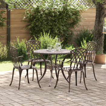 5-tlg. Garten-Essgruppe Bronzen Aluminiumguss