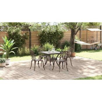 5-tlg. Garten-Essgruppe Bronzen Aluminiumguss