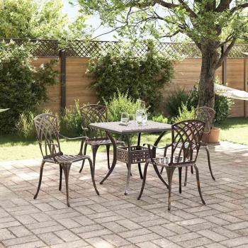 5-tlg. Garten-Essgruppe Bronzen Aluminiumguss