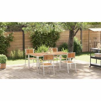 Outdoortisch-Set 5 pcs Massives Akazienholz und Edelstahl