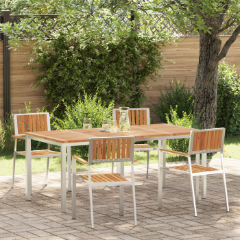 Outdoortisch-Set 5 pcs Massives Akazienholz und Edelstahl