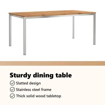 Outdoortisch-Set 7 pcs Massives Akazienholz und Edelstahl