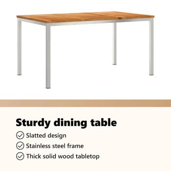 Outdoortisch-Set 5 pcs Massives Teakholz und Edelstahl
