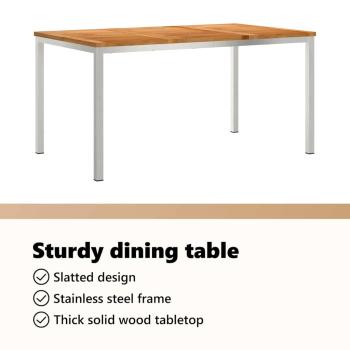Outdoortisch-Set 7 pcs Massives Teakholz und Edelstahl