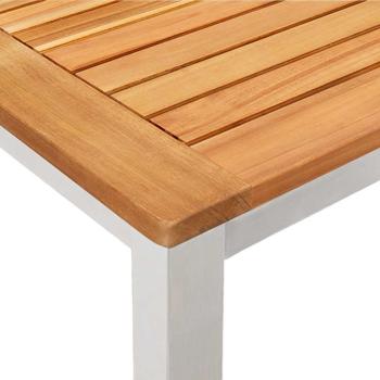 7-teilige Garten Essgruppe Solid Wood Akazie, Gartentisch 150x90x75 cm Solid Wood Akazie