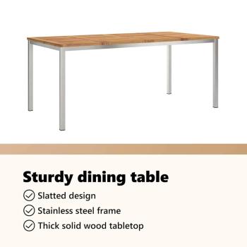 Garten Essgruppe 5 pcs Massives Akazienholz und Edelstahl