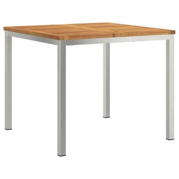 5-teiliges Garten Essgruppe aus massivem Holz Akazie, Esszimmertisch 90x90x74.5 cm aus massivem Holz Akazie