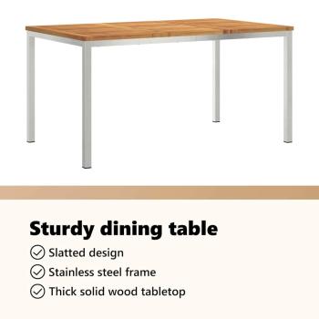 Garten Essgruppe 7 pcs Massives Akazienholz und Edelstahl