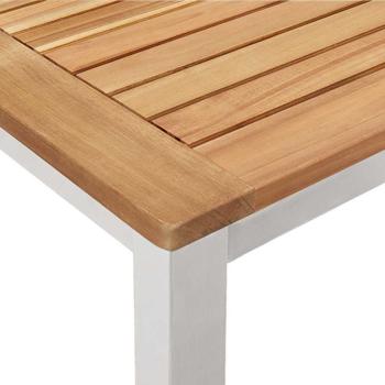 7-teilige Garten Essgruppe Massivholz Teak, Esszimmertisch 150x90x75 cm Massivholz Teak
