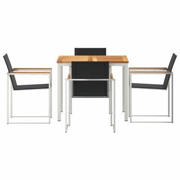 5-teilige Garten Essgruppe aus Massivholz Teak, Outdoor Esstisch 90x90x74.5 cm aus Massivholz Teak
