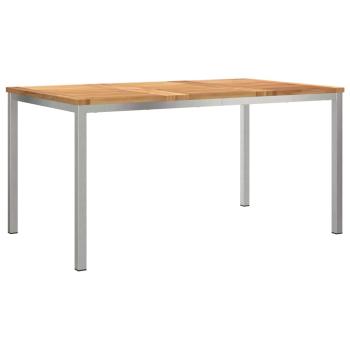 5-teiliges Garten Esszimmer Set Massivholz Teak, Outdoor Esstisch 150x90x75 cm Massivholz Teak