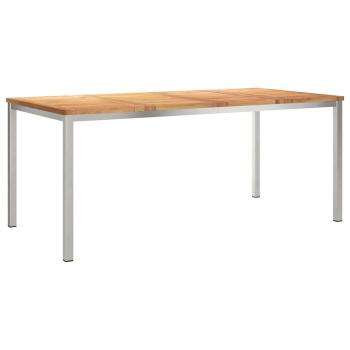 7-teiliges Garten Essset aus massivem Teakholz, Esstisch für draußen 180x90x75 cm aus massivem Teakholz