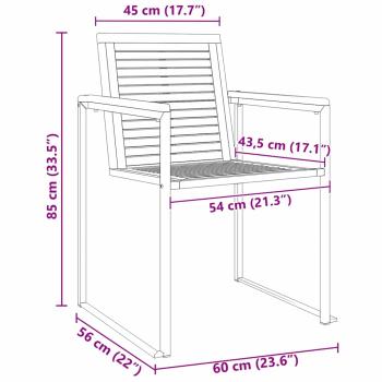 3-teiliges Sonnenliegenset mit Gartenstühlen aus solidem Teakholz