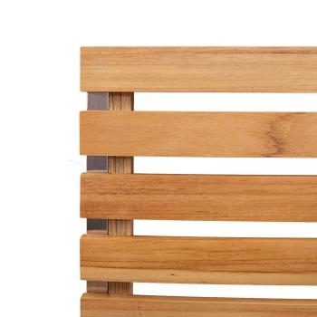 3-teiliges Garten Essgruppe Massivholz Teak, Stapelbare Gartenstühle 2 Stück Massivholz Teak und Stahl