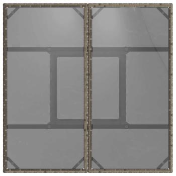 3-teiliges Garten-Esszimmer-Set Grau Poly Rattan