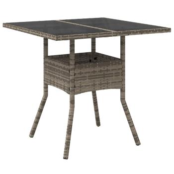 5-teiliges Garten-Esszimmer Set Grau Poly Rattan