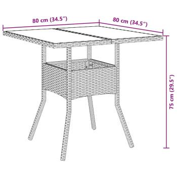 5-teiliges Garten-Esszimmer Set Grau Poly Rattan