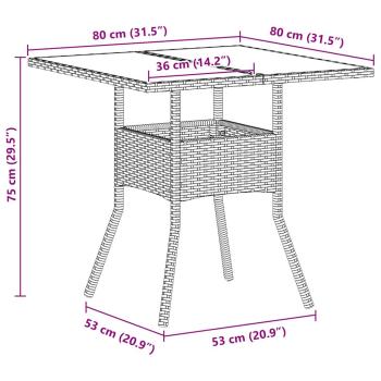 5-teiliges Garten-Esstischset Hellgrau Poly Rattan