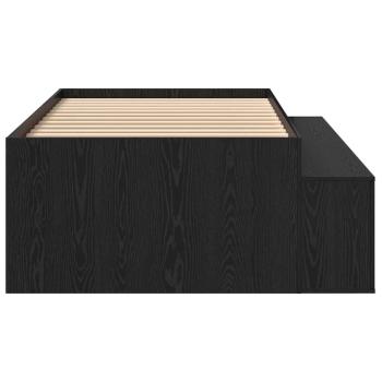 Stauraum Bettgestell Schwarz Eiche 90x200 cm