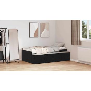 Stauraum Bettgestell Schwarz Eiche 90x200 cm
