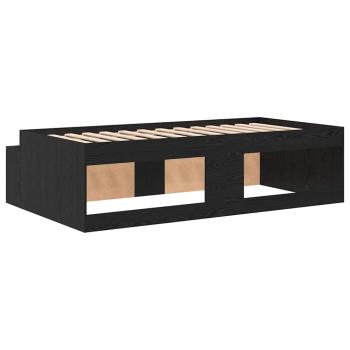 Stauraum Bettgestell Schwarz Eiche 90x200 cm