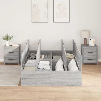 Stauraum-Bettgestell Grau Sonoma 120x190 cm