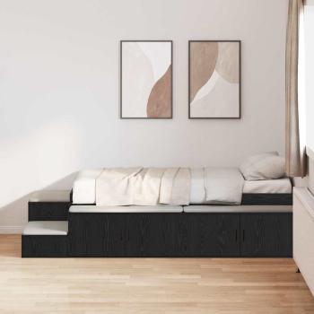 ARDEBO.de - Stauraumbettgestell Schwarz Eiche 100x200 cm