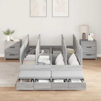 Bettgestell Grau Sonoma 120x190 cm