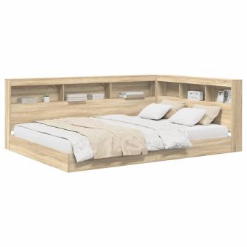 Bücherregal-Bett Sonoma Eiche 140x200 cm Holzwerkstoff