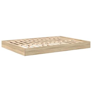 Bücherregal-Bett Sonoma Eiche 140x200 cm Holzwerkstoff