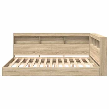 Bücherregal-Bett Sonoma Eiche 140x200 cm Holzwerkstoff