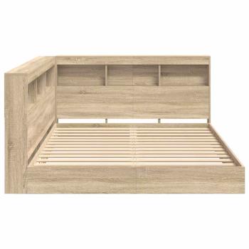 Bücherregal-Bett Sonoma Eiche 140x200 cm Holzwerkstoff