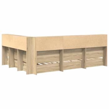 Bücherregal-Bett Sonoma Eiche 140x200 cm Holzwerkstoff