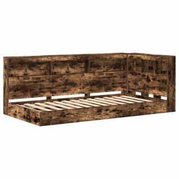 Bücherregalbett Geräucherte Eiche 75x190 cm Holzwerkstoff