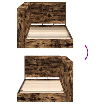Bücherregalbett Geräucherte Eiche 75x190 cm Holzwerkstoff