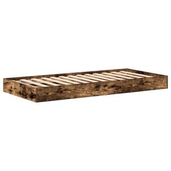 Bücherregalbett Geräucherte Eiche 75x190 cm Holzwerkstoff