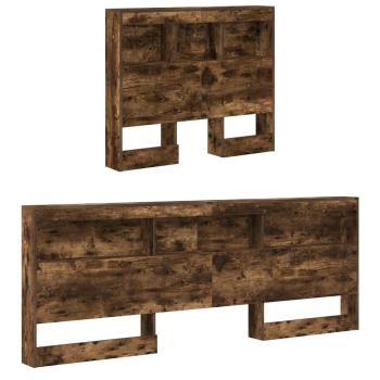 Bücherregalbett Geräucherte Eiche 75x190 cm Holzwerkstoff