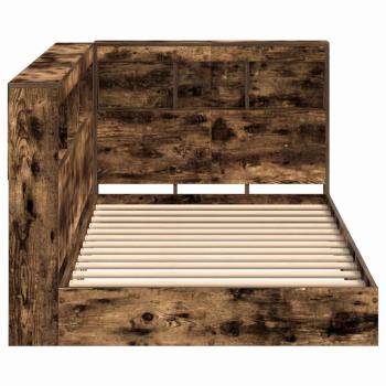 Bücherregalbett Geräucherte Eiche 75x190 cm Holzwerkstoff