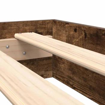 Bücherregalbett Geräucherte Eiche 75x190 cm Holzwerkstoff