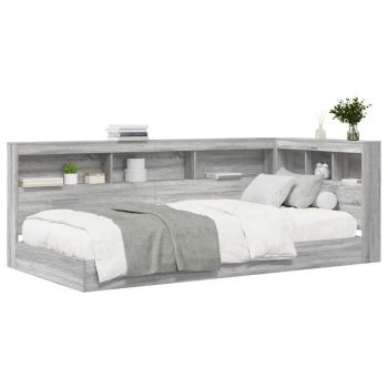 Bücherbett Grau Sonoma 75x190 cm Konstruiertes Holz
