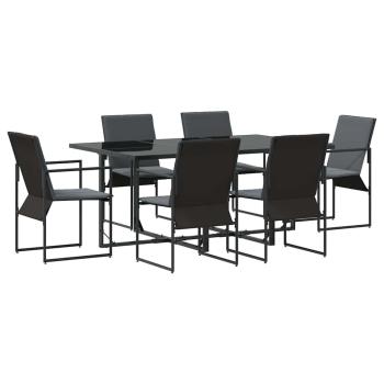 9-teiliges Garten-Esszimmer-Set mit Kissen aus Stahl und Textilene