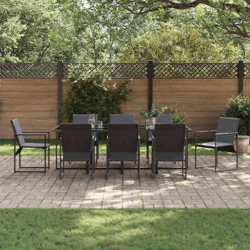 12-teiliges Gartenset mit Kissen aus Stahl und Textilene