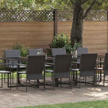 ARDEBO.de - 15-teiliges Garten-Esszimmer-Set mit Kissen aus Stahl und Textilene