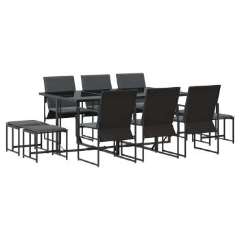 13-teiliges Garten-Esszimmer-Set mit Auflagen aus Stahl und Textilene
