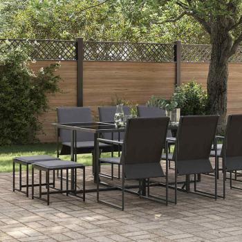 13-teiliges Garten-Esszimmer-Set mit Auflagen aus Stahl und Textilene
