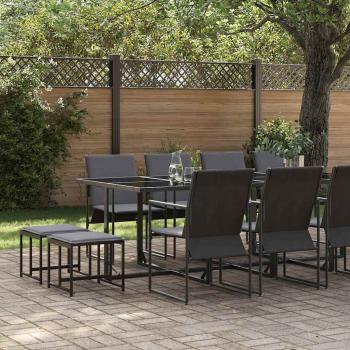 16-tlg. Garten-Essgruppe mit Kissen Stahl und Textilene