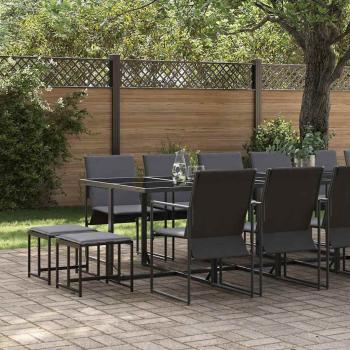 22-tlg. Garten-Essgruppe mit Kissen Stahl und Textilene
